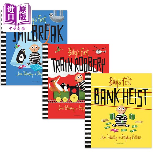 异想天开的宝宝3册套装 Babys First Bank Heist Jailbreak Train Robbery儿童绘本 故事图画书 英文原版进口图书【中商原版?