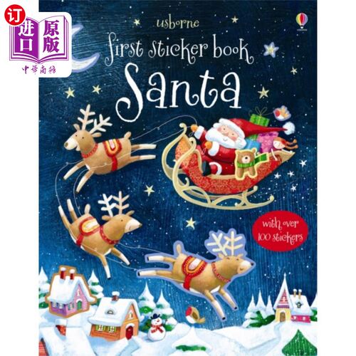海外直订First Sticker Book Santa 第一本贴纸书圣诞老人
