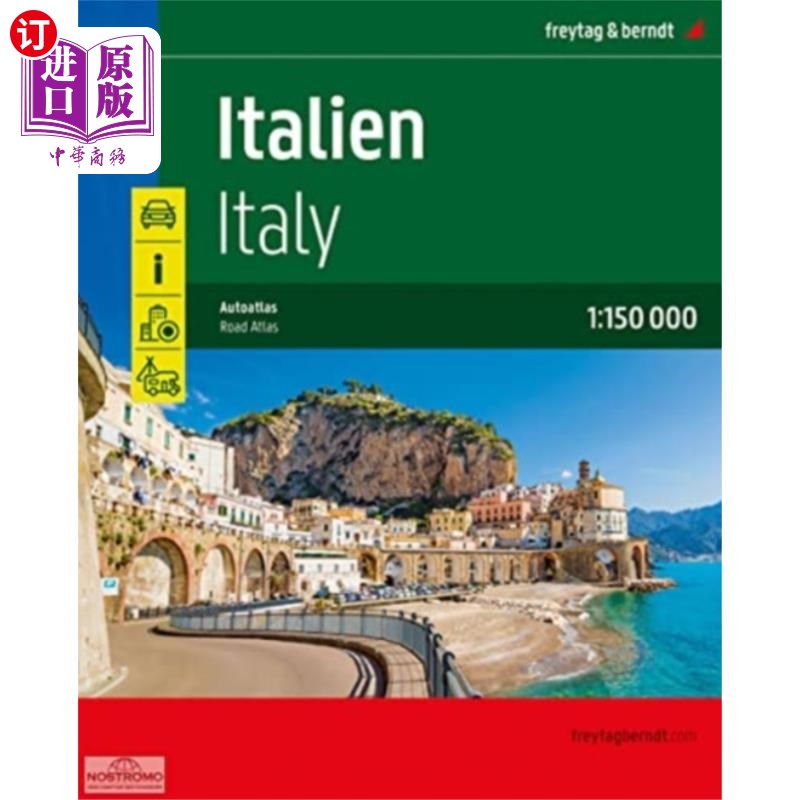 海外直订Italy Road Atlas (1:150,000) 意大利道路地图集(1:15万)