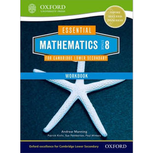 现货 Essential Mathematics Cambridge Lower Secondary8 WB 英文原版 剑桥初中基础数学8 练习册 Andrew Manning【中商原版】