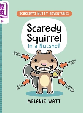 现货 松鼠斯卡迪藏起来 Melanie Watt Scaredy Squirrel In a Nutshell 英文原版 儿童绘本 动物故事图画书 精装进口【中商原版】