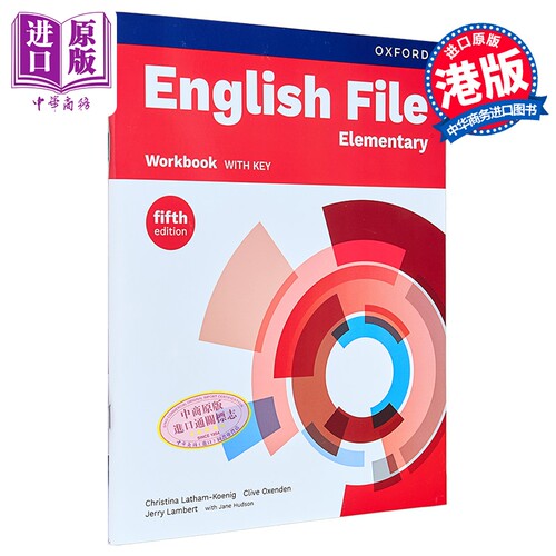 牛津中学英语口语教材 英语档案第五版练习册含答案 初级 A2 English File fifth edition Elementary Workbook【中商原版】