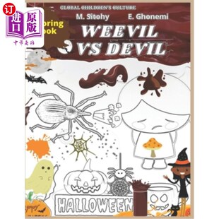 Book Color Coloring 象虫与魔鬼着色书 阅 海外直订Weevil Activity Learn Devil and Relax Read 学习 Funny