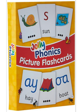快乐自然拼读单词图片闪卡抽认卡 手写体 英式英语版 Jolly Phonics Picture Flash Cards in Precursive Letters【中商原版?