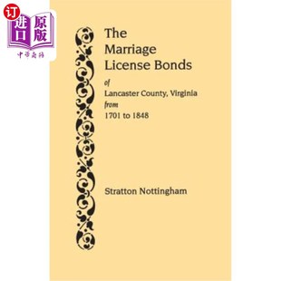 结婚证债券 1701 License Bonds County Lancaster 弗吉尼亚州兰开斯特县 海外直订Marriage Virginia 1848 from
