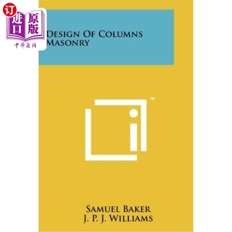 海外直订Design of Columns Masonry 柱砌体设计