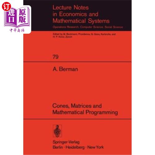 海外直订Cones, Matrices and Mathematical Programming 锥、矩阵与数学规划