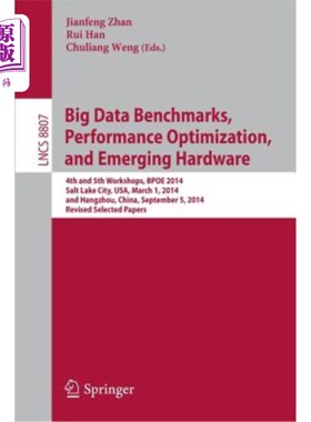 海外直订Big Data Benchmarks, Performance Optimization, and Emerging Hardware: 4th and 5t 大数据基准、性能优化和新兴