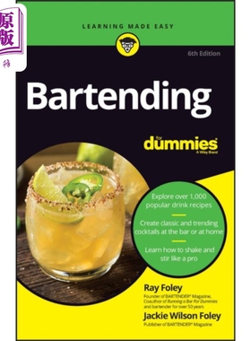 现货 调酒达人迷 1000个调酒配方 第6版 Bartending For Dummies 英文原版 Ray Foley 鸡尾酒 调酒师【中商原版】