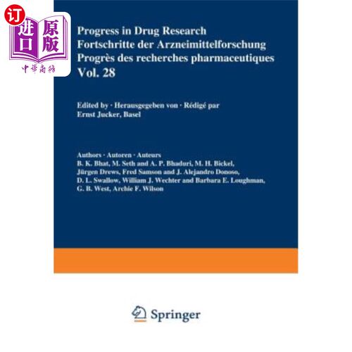 海外直订Progress in Drug Research / Fortschritte Der Arzneimittelforschung / Progrès Des 药物研究进展/Arzneimi