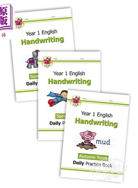 英国CGP原版 New KS1 Handwriting Daily Practice Book Year 1 每日英语书写练习套装 1年级 趣味书写 5-6岁 【中商原版】