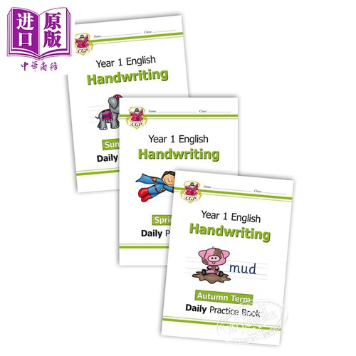 英国CGP原版 New KS1 Handwriting Daily Practice Book Year 1 每日英语书写练习套装 1年级 趣味书写 5-6岁 【中商原版】