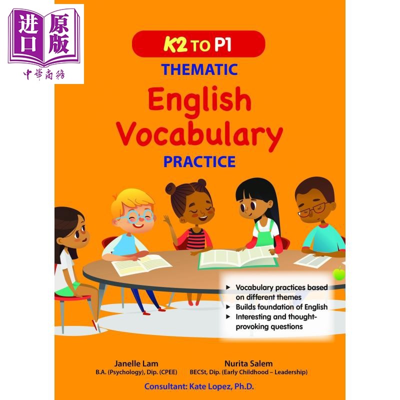现货 新加坡教辅 k2 to primary 1 thematic english vocabulary