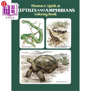 海外直订Reptiles and Amphibians Coloring Book 爬行动物和两栖动物染色手册