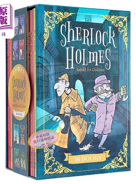 福尔摩斯16册套装 Sherlock Holmes 16 Book Collection Slipcase 英文原版 儿童侦探推理探险小说故事 经典文学【中商原版】