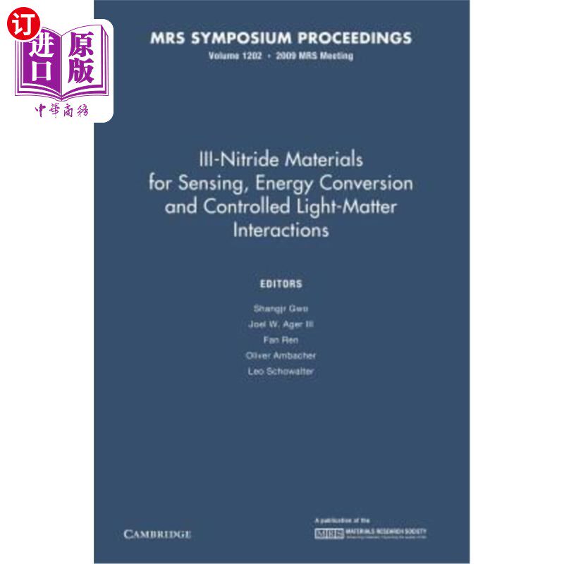 海外直订III-Nitride Materials for Sensing, Energy Conversion and Controlled Light-Matter 用于传感、能量转换和受控光