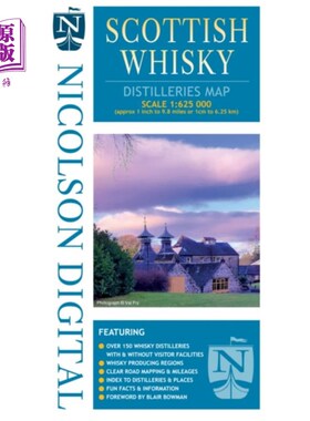 海外直订Nicolson Digital Scottish Whisky Distilleries Map 尼科尔森数字苏格兰威士忌酒厂地图