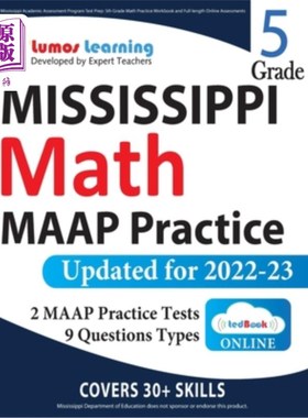 海外直订Mississippi Academic Assessment Program Test Prep: 5th Grade Math Practice Workb 密西西比州学术评估计划考试