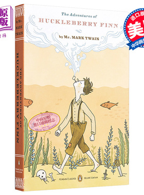 预售 企鹅 毛边本 哈克贝利 费恩历险记 The adventures of Huckleberry Finn 英文原版 Mark Twain【中商原版】