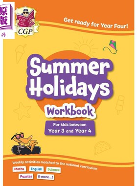 英国CGP原版 三年级至四年级 7-8岁 KS2暑假活动手册 英语数学科学 Summer Holidays Activity Workbook Year 3-4【中商原版?