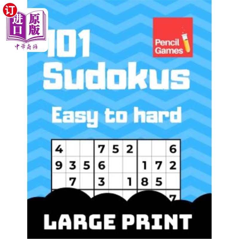 海外直订101 Large Print Sudokus Puzzles: Easy to Hard, For Kids and Adults