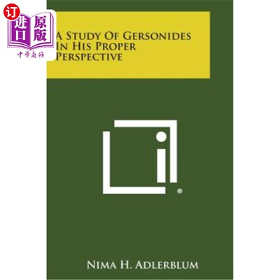 海外直订A Study of Gersonides in His Proper Perspective 从格尔索尼德斯的恰当视角研究
