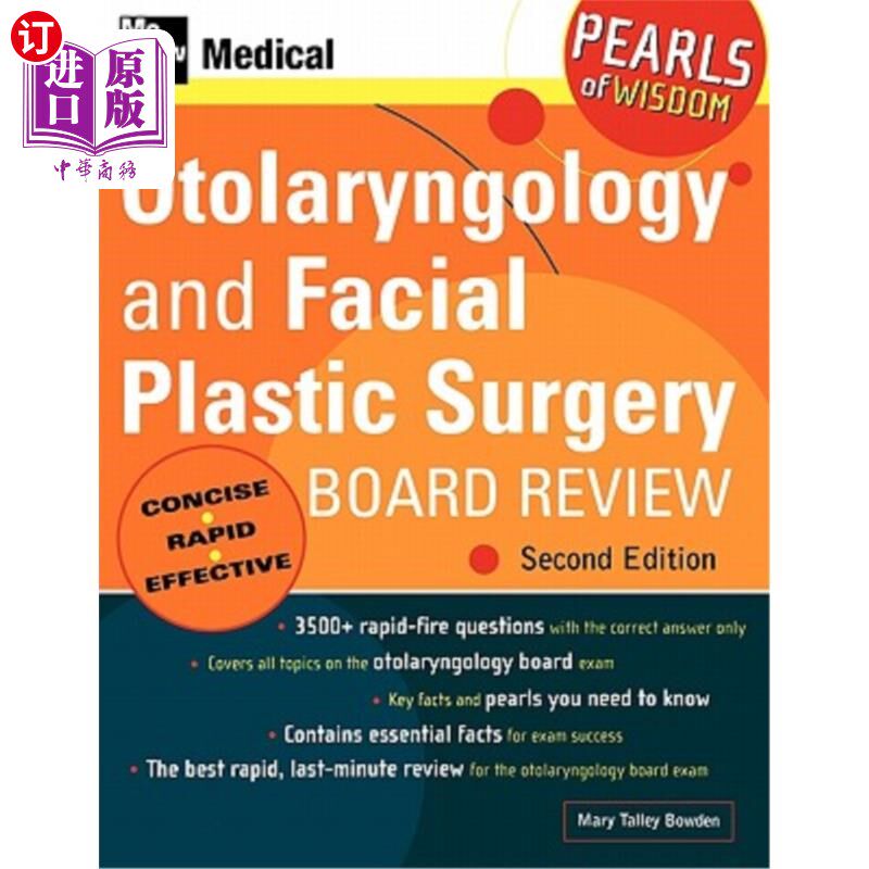 海外直订医药图书Otolaryngology and Facial Plastic Surgery Board Review 耳鼻喉与面部整形外科委员会综述