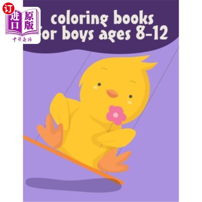 海外直订Coloring Books For Boys Ages 8-12: A Funny Coloring Pages for Animal Lovers for  为8-12岁的男孩着色书:一个