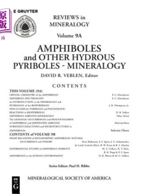 海外直订Amphiboles and Other Hydrous Pyriboles: Mineralogy 角闪石和其他含水热闪石：矿物学