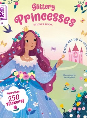 海外直订Glittery Princesses Sticker Book 闪闪发光的公主贴纸