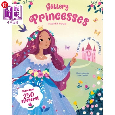 海外直订Glittery Princesses Sticker Book 闪闪发光的公主贴纸