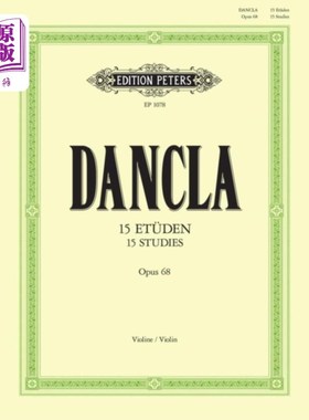 海外直订古英语 15 Studies Op.68 for Violin with 2nd Violin Acco... 15小习集作品68小提琴与第二小提琴伴奏