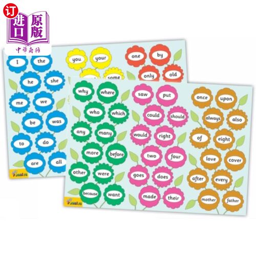 海外直订Jolly Phonics Tricky Word Posters Jolly Phonics棘手的单词海报