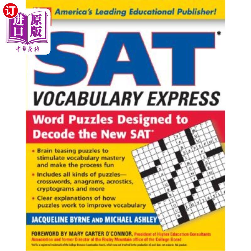 海外直订SAT Vocabulary Express: Word Puzzles Designed to Decode the New SAT SAT词汇快车:为破解新SAT而设计的字谜