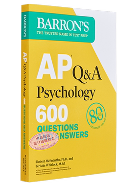 AP考试 心理学Q&A 第二版 600个问题和答案巴朗AP考试课程AP Q&A Psychology 600 Questions and Answers Barrons AP【中商原
