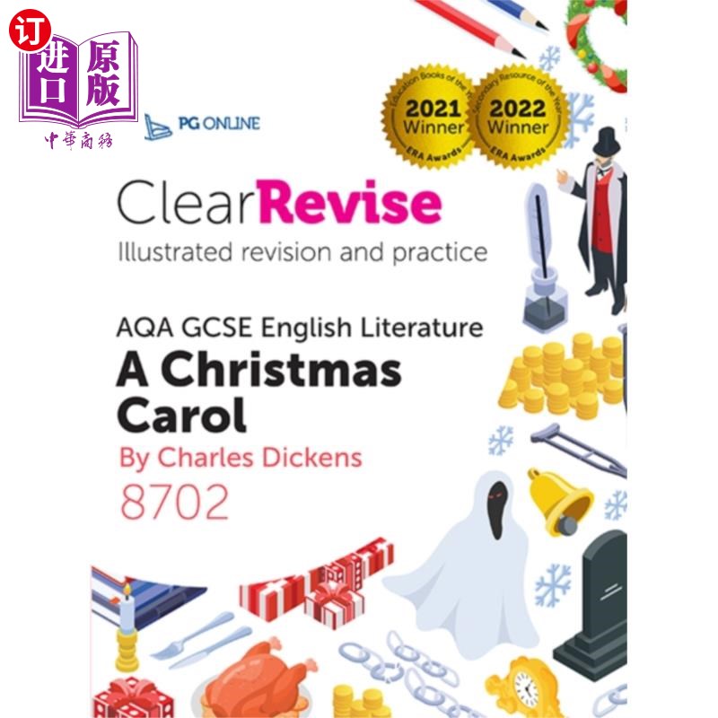 海外直订ClearRevise AQA GCSE English Literature: Dickens... 英国文学:狄更斯《圣诞颂歌