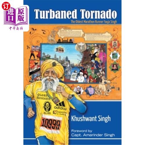 海外直订Turbaned Tornado: The Oldest Marathon Runner Fauja Singh 头巾龙卷风：历史最悠久的马拉松运动员福贾·辛格