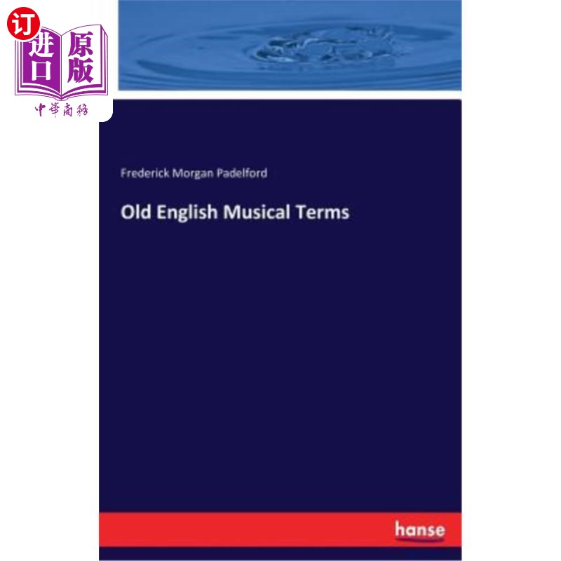 海外直订Old English Musical Terms 古英语音乐术语
