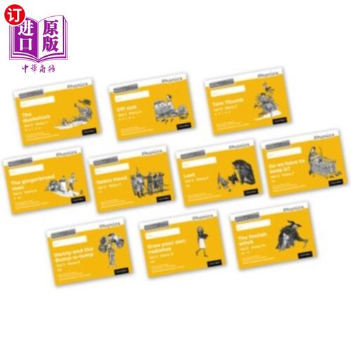 海外直订Read Write Inc. Phonics: Yellow Set 5 Core Black... Read Write公司自然拼读:黄色套装5本黑白故事书(混合包10本
