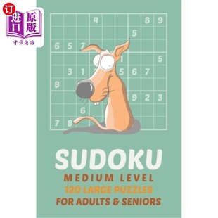 Seniors 数独中等水平120大拼图为成 120 for Adults Puzzles Level Large Mindful 海外直订Sudoku Medium