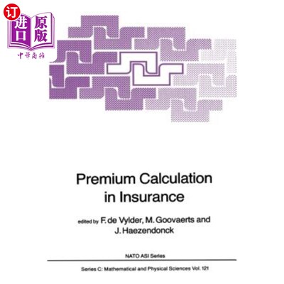 海外直订Premium Calculation in Insurance 保险中的保费计算