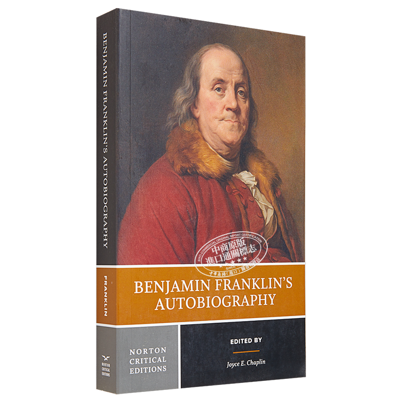 预售 富兰克林自传 诺顿文学解读系列 英文原版 Norton Critical Benjamin Franklin’s Autobiography Joyce E Chaplin【中商原版