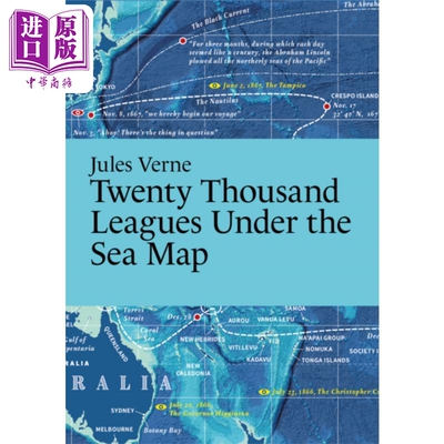 儒勒凡尔纳 海底两万里地图 Jules Verne Twenty Thousand Leagues Under the Sea Map 英文原版 Martin Thelander【中商原版