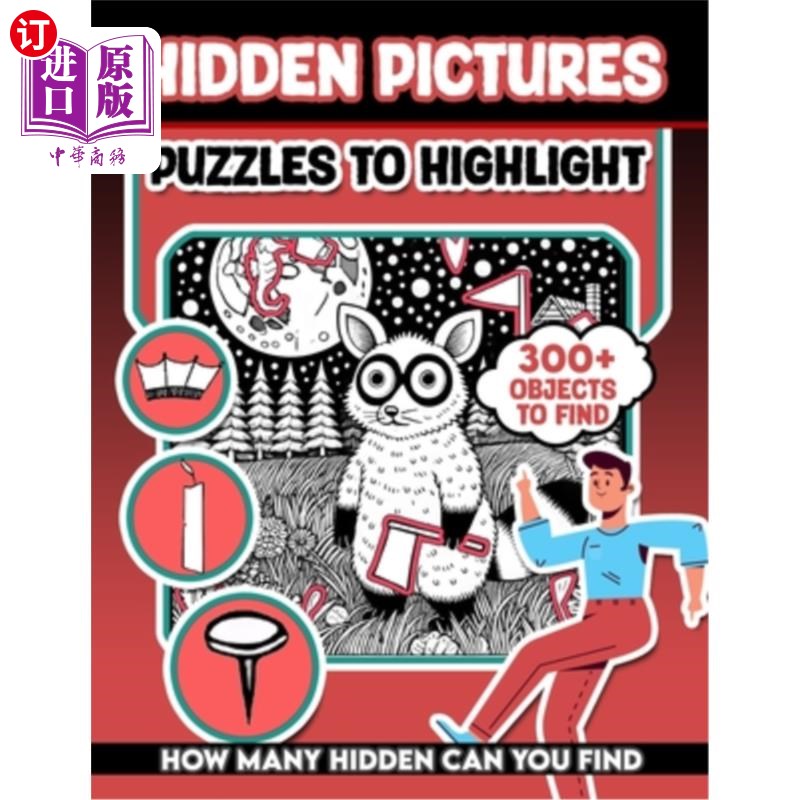 海外直订Hidden Pictures Puzzles to Highlight: 300+ objects to find can you find the hidd 隐藏图片拼图突出：300+对象