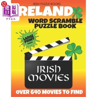 Ireland 爱尔兰单词 爱尔兰拼图图书 Unscramble Puzzle Books over Scramble Word 海外直订Irish Irish 640 Movies