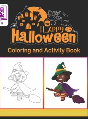 海外直订Halloween Coloring and Activity Book: Children Coloring Workbooks for Kids: Boys 万圣节着色和活动书:儿童着