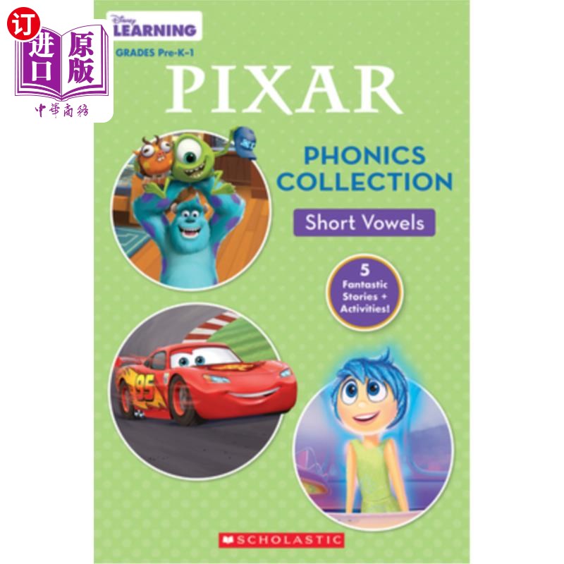 海外直订Disney Pixar Phonics Collection: Short Vowels (Disney Learning: Bind-Up) 迪士尼皮克斯拼读集:短元音(迪士尼学