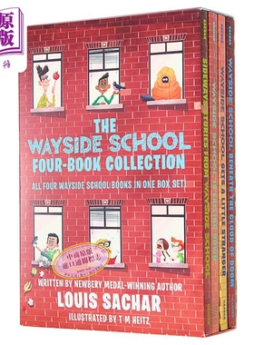 歪歪路小学4册全套盒装 新版 The Wayside School 4-Book Box Set 英文原版 儿童插图故事书 小初文学 8-12岁【中商原版】