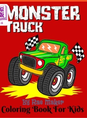 海外直订Monster Truck Coloring Book for Kids 怪物卡车儿童涂色书