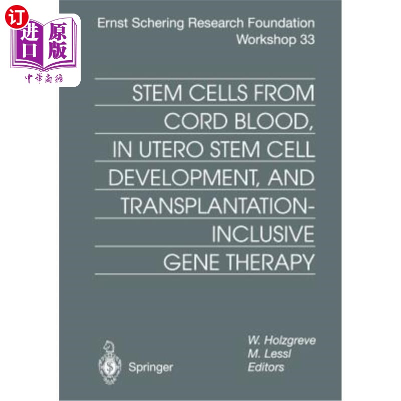 海外直订医药图书Stem Cells from Cord Blood, in Utero Stem Cell Development and Transplantation-I 脐血干细胞在子宫干